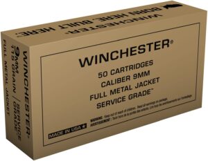 Winchester Ammo SG9W Service Grade  9mmLuger 115gr Full Metal Jacket 50 Per Box/10 Case