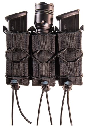 High Speed Gear 11PT03BK TACO Mag Pouch Triple Black Nylon MOLLE Belts 2" Wide Compatible w/ Pistol
