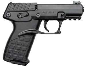 Kel-Tec P17BBLK P17  Compact Frame 22 LR 16+1 3.80" Black Steel Threaded Barrel, Black Serrated Slide, Black Polymer Frame w/Picatinny Rail, Textured Grip, Ambidextrous
