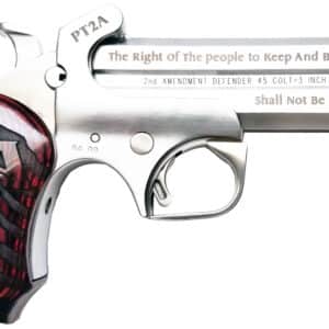 Bond Arms PT2A Protect the 2nd Amendment  38 Special,357 Mag 4.25" 2 Round Stainless Steel Rosewood Grip