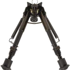 Allen 2207 Bozeman  Rifle Bipod Black Aluminum w/Sling Swivel Stud Mount, Rubber Feet & 6-9" Vertical Adjustment