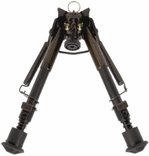 Allen 2207 Bozeman  Rifle Bipod Black Aluminum w/Sling Swivel Stud Mount, Rubber Feet & 6-9" Vertical Adjustment