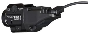 Streamlight 69443 TLR-1 RM w/Laser Black Anodized Aluminum, 500 Lumens White LED Bulb/Green Laser, 210 Meters Beam, Picatinny Rail Mount