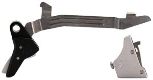 Timney Triggers ALPHAGLOCK34LRGSILVR Alpha Competition 45 ACP/10mm Auto, Silver Straight Trigger, Compatible w/Glock Gen3-4
