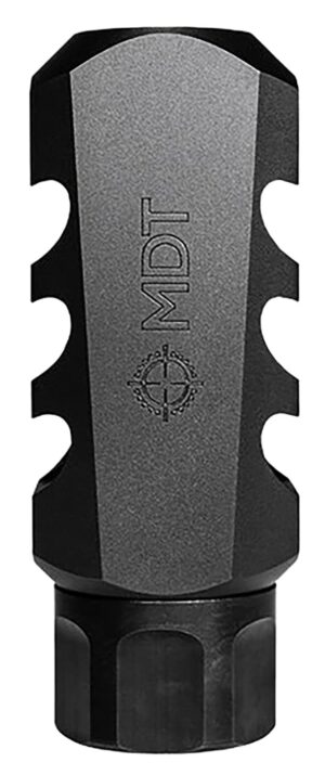 Mdt Sporting Goods Inc 103516BLK Elite Muzzle Brake  30 Cal (7.62mm), Black Steel, 3 Port, 5/8"-24 tpi