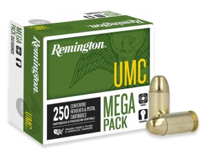 Remington Ammunition 23781 UMC Mega Pack 45ACP 230gr Full Metal Jacket 250 Per Box/4 Case
