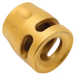 True Precision Inc TPSMICROG Micro Compensator S-Type Gold 416R Stainless Steel 1/2"x28 Threads 9mm/380 ACP