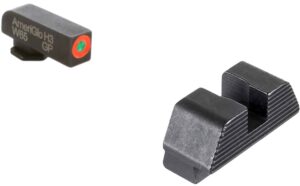 AmeriGlo GL433 Protector Sight Set for Glock  Green Tritium Orange Outline Front Sight-Black Serrated Rear Sight