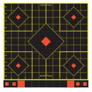 Birchwood Casey 34214 Shoot-N-C Reactive Target Self-Adhesive Paper Multi Color 12" 5-Diamond 12 Pack