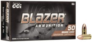CCI 5200 Blazer Brass Handgun 9mmLuger 115gr Full Metal Jacket 50 Per Box/20 Case