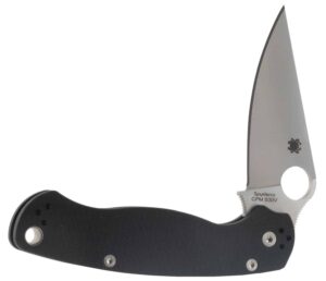 Spyderco C81GP2 Para Military 2  3.42" Folding Drop Point Plain CPM S45VN SS Blade Black G10 Handle Includes Pocket Clip