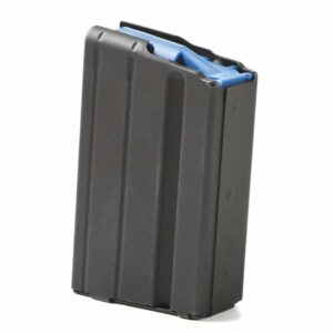 ASC AR-15 Stainless Steel Magazine 6.5 Grendel Black with Blue Follower 5/rd