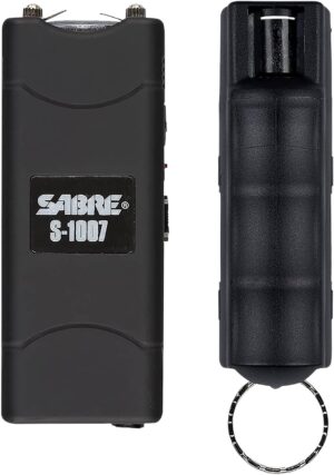 Sabre S7BHCBK Multi-Range Protection Pack Black Plastic 1.6 uC Pain Rating Includes Pepper Spray/Stun Gun w/Flashlight