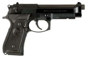 Beretta USA JS92M9A1CA M9A1 *CA Compliant Full Size Frame 9mm Luger 10+1, 4.90" Black Steel Barrel, Black Bruniton Serrated Steel Slide, Black Aluminum Frame w/Picatinny Rail