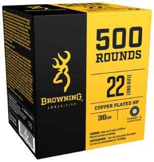 Browning Ammo B194122000 BPR Performance Rimfire  22 LR 36 gr Plated Hollow Point 500 Per Box/ 4 Cs