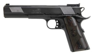 Iver Johnson Arms EAGLEXL10 Eagle XL Full Size Frame 10mm Auto 8+1 6" Steel Barrel, Black Cerakote Serrated Steel Slide, Matte Blued Steel Frame w/Beavertail, Diamondwood Walnut w/Integrated Logo Grip