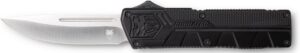 CobraTec Knives BCTLWDNS Lightweight  3.25" OTF Drop Point Plain D2 Steel Blade/Black Aluminum Handle Includes Pocket Clip