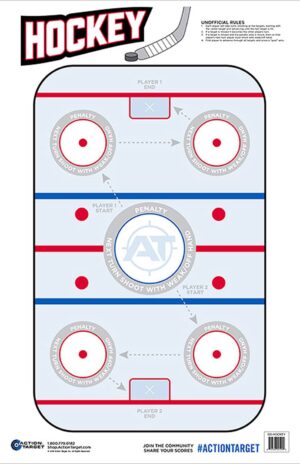 Action Target GSHOCKEY100 Entertainment  Hockey Paper Hanging 23" x 35" Blue/White 100 Per Box