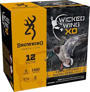 Browning Ammo B193411232 Wicked Wing XD  12Gauge 3" 1 1/4oz 2Shot 25 Per Box/10 Case