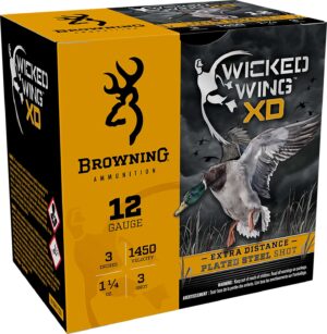 Browning Ammo B193411233 Wicked Wing XD  12Gauge 3" 1 1/4oz 3Shot 25 Per Box/10 Case