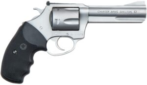 Charter Arms 73542 Mag Pug Target Large 357 Mag, 5 Shot 4.20" Matte Stainless Steel Barrel, Cylinder & Frame w/Black Finger Grooved Rubber Grip