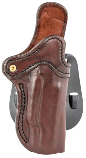 1791 Gunleather ORPDH1SBRR BH1 Optic Ready Size 01 OWB Style made of Leather with Signature Brown Finish, Adjustable Cant & Paddle Mount Type fits 4-5" Barrel 1911 for Right Hand