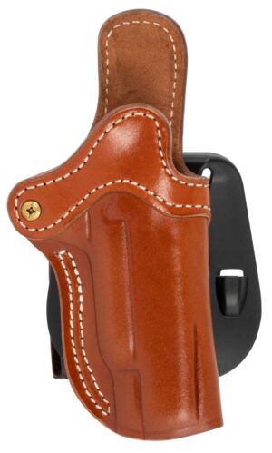 1791 Gunleather ORPDH1CBRR BH1 Optic Ready Size 01 OWB Style made of Leather with Classic Brown Finish, Adjustable Cant & Paddle Mount Type fits 4-5" Barrel 1911 for Right Hand