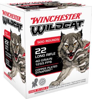 Winchester Ammo WW22LRB Wildcat  22LR 40gr Copper Plated DynaPoint 500 Per Box/10 Case *Bulk