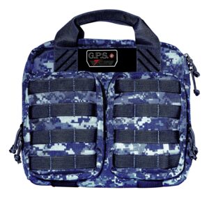 GPS Bags T1413PCG Double +2 Tactical Gray Digital 1000D Nylon Teflon Coating with Visual ID Storage System, Lockable YKK Zippers, MOLLE Webbing & Ammo Storage Pockets Holds UP To 4 Handguns