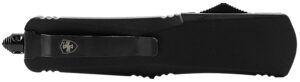 Templar Knife LBR331 Gen II  Large 3.50" OTF Drop Point Plain Black Oxide Stonewashed 440C SS Blade, 5.25" Black Aluminum/Rubber Handle, Glass Breaker