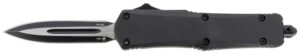 Templar Knife SBR131 Gen II  Small 2.69" OTF Dagger Plain Black Oxide Stonewashed 440C SS Blade, 4.31" Black Aluminum/Rubber Handle, Glass Breaker