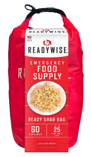 ReadyWise RW01641 7 Day Emergency Grab Bag  60 Servings, 10 Mylar Pouches, 13,920 Total Calories, About 60 Cups of Water Needed