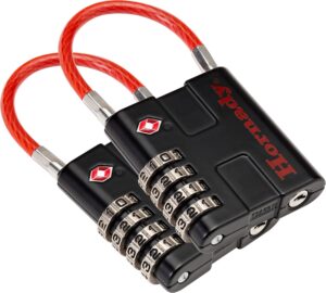 Hornady 96022 Rapid Safe TSA Lock Open With Combination Black Red 2 Pack