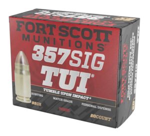 Fort Scott Munitions 357SIG095SCV Tumble Upon Impact (TUI)  357Sig 95gr Solid Copper Spun 20 Per Box/25 Case