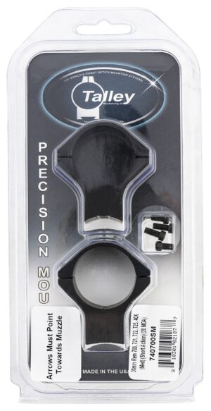 Talley 740700SM Scope Mount/Ring Combo  Black Anodized Aluminum 30mm Tube Remington 700/721/722/725/40X Medium Rings Short Action 20 MOA