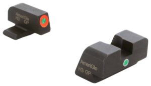 AmeriGlo XD201 i-Dot Sight set for Springfield Armory XD  Green Tritium Orange Outline Front Sight-Green Tritium Rear Sight