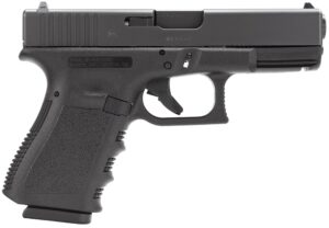 Glock PI2350203 G23 Gen3 Compact 40 S&W 13+1 4.02" Black Steel Barrel, Matte Black Serrated Slide, Black Polymer Frame w/Picatinny Rail, Black Textured Finger Grooved Polymer Grip, Right Hand