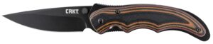 CRKT 1105K Endorser  3.18" Folding Drop Point Plain Black Oxide 8Cr14MoV SS Blade/Multi-Color G10 Handle Includes Pocket Clip