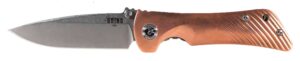 Southern Grind SG06030014 Spider Monkey  3.25" Folding Drop Point Plain Satin S35VN SS Blade, Titanium/Copper Handle, Includes Pocket Clip