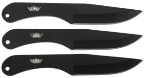 Uzi Accessories UZKTRW004 Throwing Knives IV Three, 8.25" Plain Black Stainless Steel