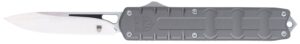 CobraTec Knives CTEGRYM390DNS Enforcer  3.25" OTF Drop Point Plain M390 Steel Blade/Gray Aluminum Handle