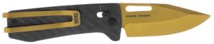 S.O.G SOG-12-63-02 Ultra XR  2.80" Folding Clip Point Plain Gold TiNi Cryo S35NV Steel Blade/Black Textured Carbon Fiber Handle Includes Pocket Clip
