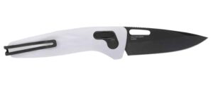 S.O.G SOG12730557 One-Zero XR 3.10" Folding Plain Black Chrome Cryo CPM S35VN Steel Blade/ White Sculpted Aluminum Handle