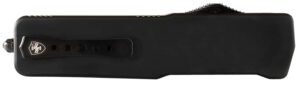 Templar Knife MZBR121 Premium Weighted  Slim 3.16" OTF Dagger Plain Black Oxide Stonewashed D2 Steel Blade, 4.93" Black Aluminum/Rubber Handle