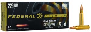 Federal GM223OTM3 Premium Gold Medal 223Rem 77gr Open Tip Match 20 Per Box/10 Case
