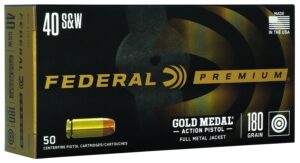 Federal GM40AP1 Gold Medal Centerfire Pistol 40S&W 180gr Full Metal Jacket 50 Per Box/10 Case