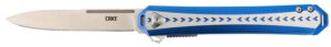 CRKT 6710 Stickler  3.38" Folding Plain Satin 12C27 Sandvik Blade/ Blue & Silver Aluminum Handle Includes Pocket Clip