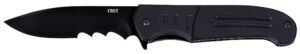 CRKT 6885 Ignitor  3.48" Folding Drop Point Part Serrated Black Oxide 8Cr13MoV SS Blade/Black G10 Handle Includes Pocket Clip