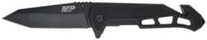 Smith & Wesson Knives 1160826 M&P Body Guard Folding Plain Black 8Cr13MoV SS Blade 5.26" Black Steel/G10 Handle Includes Pocket Clip
