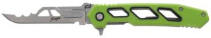 Schrade 1197645 Isolate Enrage 7 2.60" Folding Scalpel Plain Satin 420A Steel Blade, 4.25" Green Non-Slip Carbon Fiber Handle, Includes Blade Removal Tool/Case/Sheath/